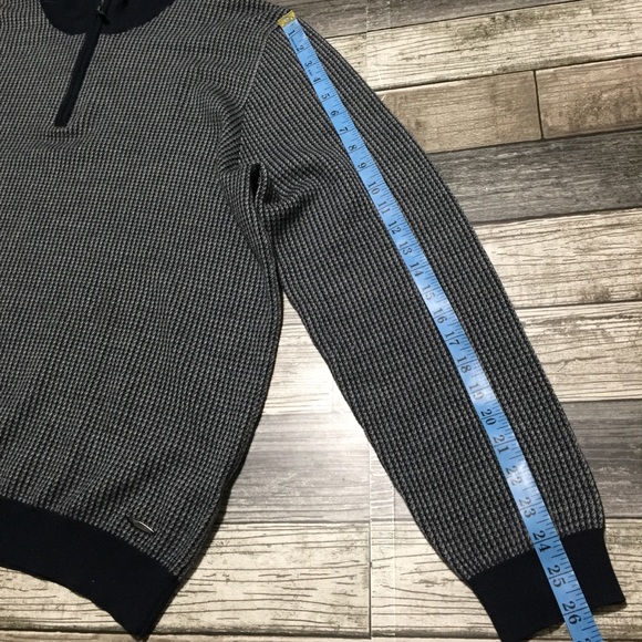 Brax feel good 100% merino wool sweater men’s size XL gray mock neck 1/4 zip - Picture 2 of 12